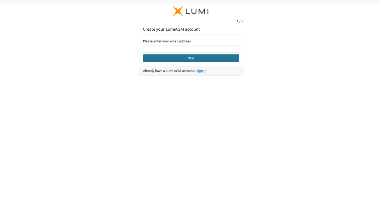 Lumi AGM+ - Local Account Screen 1-1